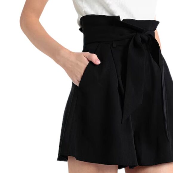& Other Stories SZ 0 black high-waisted shorts - Picture 1 of 8